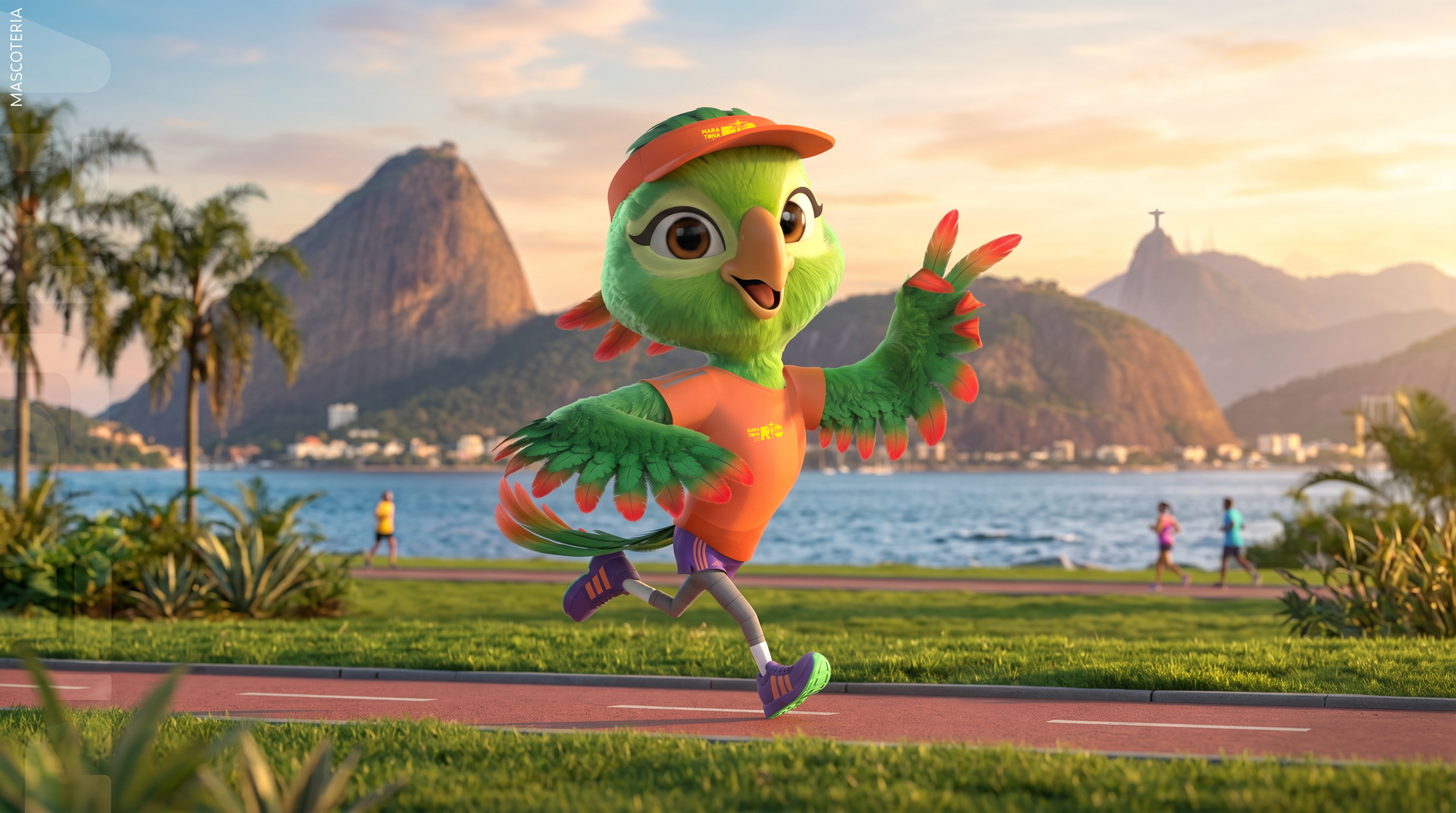 Mascote oficial: Maratona do Rio apresenta Mara, a maritaca carioca