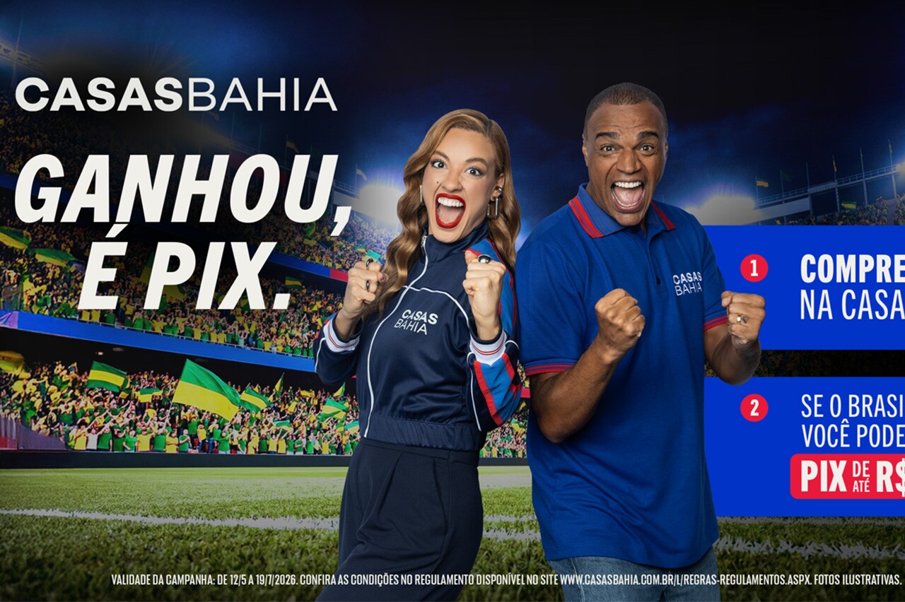 PIX Casas Bahia: varejista inova com prêmios a cada vitória do Brasil em torneio de futebol